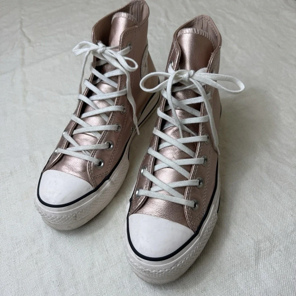 Converse Chuck Taylor High Top Sneakers Rose Metallic Womens Size 5 All Star Y2K